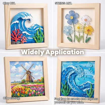 24 Pcs Wood Panel Boards, 6 x 6 Inch Unfinished Wood Canvas Board Blank Square Wooden Painting Panel for Crafts DIY, Clay Painting, Oils, Pouring, Acrylic