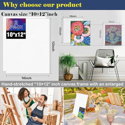 QUANWAISJ 10"x12" Sip and Paint Kit for Adults,Acrylic Paint Canvas Set,Couples Painting Kit Date Night,Piece Professional Painting Supplies Kit,Perfect for Art Enthusiasts.(2Pack)