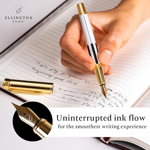 Ellington Pens Luxury Fountain Pen Set - Extra Fine Nib- Includes 3 Ink Cartridges, Refillable Ink Converter, Gift Box- Fountain Pens For Writing, Calligraphy, Journaling, Sketching (Master Chopin) - color: Master Chopin, style: Extra Fine