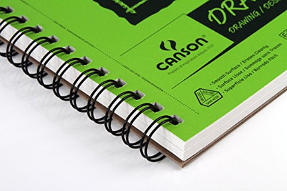 Canson XL Series Drawing Pad, Side Wire Bound, 9x12 inches, 60 Sheets - Artist Paper for Students, Marker, Pen, Ink, Pencil