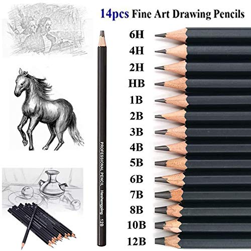 Heshengping, Sketching and Drawing Pencils Set-26pcs,Art Supplies Drawing Kit,Graphite Charcoal Professional Pencils Set, Adults Beginners Artist - style: Brown | 26 Pack