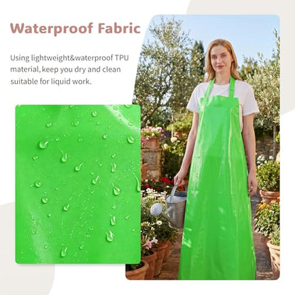 Nanxson TPU Waterproof Apron Lightweight Work Apron with Adjustable Buckle | Liquid Resistant,Neck buckle design,Easy to clean,Unisex,Butcher Apron for Dishwashing Grooming,Halloween - color: Green