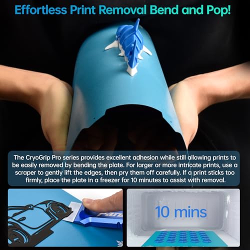 BIQU Cryogrip Pro Frostbite for Bambu-Lab A1 Mini 3D Printer Cold Build Plate 184x184MM Double Sided Strong Adhesion Spring Steel Sheet Room Temperature Print Upgrade Removable Heated Bed Cover - style: Frostbite(A1 Mini)