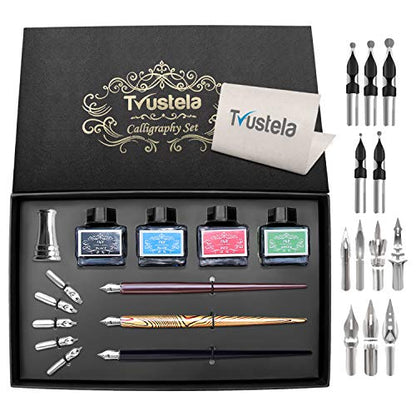 Calligraphy Set For Beginners, 3 Calligraphy Pens, 4 Ink Bottle 15ml, 20 Calligraphy Nibs, 1 Calligraphy Pen Holder, Dip Pen Set, Gift For Men, Women And Kids, Calligraphy Kit For Beginners