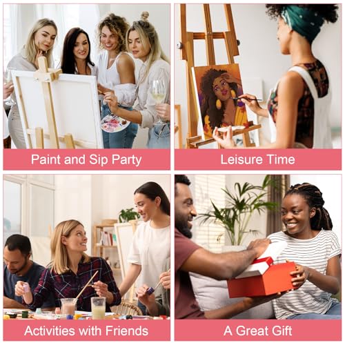 16 Pcs Pre Drawn Canvas for Painting for Adults Sip and Paint Kit | Pre Printed Canvas to Paint DIY Art Party Supplies Girls Night Date Night (Stylish Girl, 8x10 in) - size: 8x10 in, style: Stylish Girl