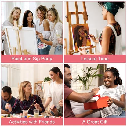 16 Pcs Pre Drawn Canvas for Painting for Adults Sip and Paint Kit | Pre Printed Canvas to Paint DIY Art Party Supplies Girls Night Date Night (Stylish Girl, 8x10 in) - size: 8x10 in, style: Stylish Girl