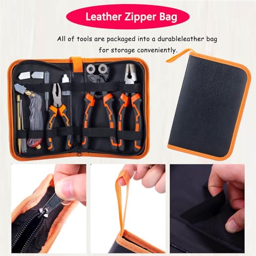 Glass Cutting Tool Kit with Tile Nipper, Glass Running Pliers, Breaker Grozer Pliers, Glass Cutter for Stained Glass, Tiles, Mosaic, with Storage Bag - color: 11 PCS