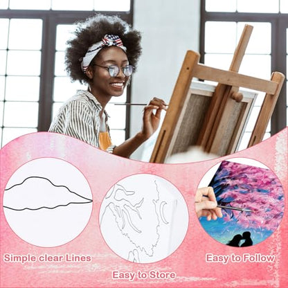 16 Pcs Pre Drawn Canvas for Painting for Adults Sip and Paint Kit Pre Printed Canvas to Paint DIY Art Party Supplies Couples Date Night (Romantic Encounter, 8x10 in) - size: 8x10 in, style: Romantic Encounter