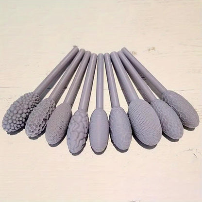 9-Piece Clay Texture Roller Set – Plastic Pattern Rollers for Polymer Clay, Pottery & Ceramic Art, Embossing Plaid & Texture Tools