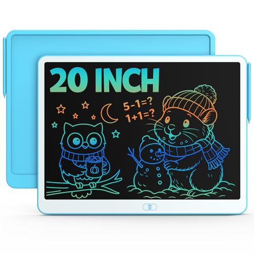 Bravokids 20 Inch LCD Writing Tablet for 3-8 Year Olds - Electronic Drawing Pad and Doodle Board as Educational Birthday Gifts for Girls and Boys (Blue) - color: Blue, size: 20 inch