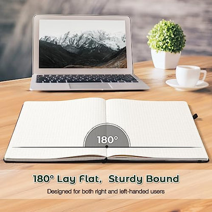 Blank Notebook, Hardcover Sketch Book, 8.5" x 11" Large Blank Journal, No Bleed Thick Paper Sketchbook for Drawing, Unlined Notebook Journal for Women Men School, A4 Leather Sketchbook Lay Flat, Green - color: Green
