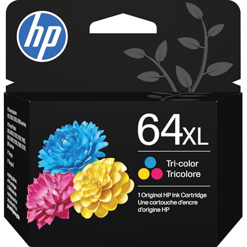 HP 64XL Tri-Color High-Yield Ink Cartridge Printers | Works with Printer Series: Envy Inspire 7950e; Envy Photo 6200, 7100, 7800; Tango | Eligible for Instant Ink | N9J91AN - style: CMY XL