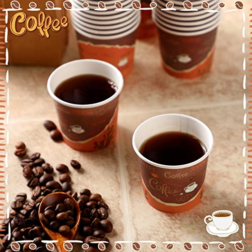 Funtery 200 Pieces Disposable Espresso Coffee Cups 3 oz Small Paper Cups for Coffee Tea Cocoa Juice Mini Paper Supplies for Cafes Offices and Home