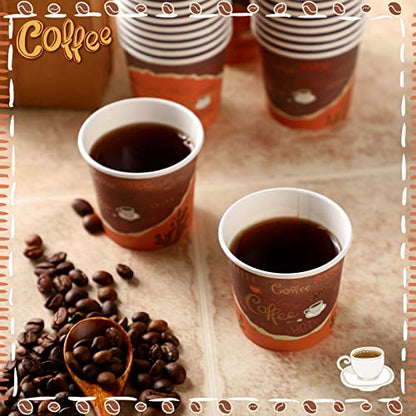 Funtery 200 Pieces Disposable Espresso Coffee Cups 3 oz Small Paper Cups for Coffee Tea Cocoa Juice Mini Paper Supplies for Cafes Offices and Home