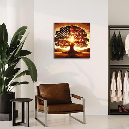 GOUOYANA Paint by Numbers for Adults and Kids Beginner, Tree of Life Painting by Number Kits On Canvas, Number Artist Paint by Number Kit DIY Oil Painting Acrylic Paints, Home Wall Decor Gift 12X16in