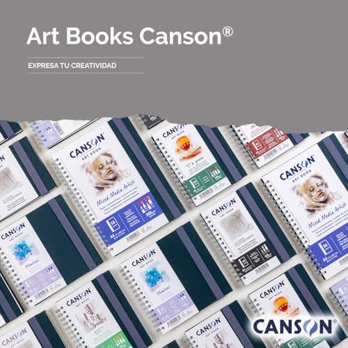 CANSON Professional Art Book, Fine Grain Watercolour Saunders Waterford Paper, 300gsm, A5 Spiral Portrait Notebook, 20 White Sheets, for Professional Artists & Students - style: Spiral,Unique