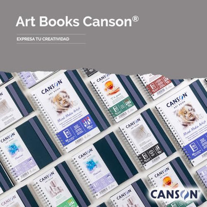 CANSON Professional Art Book, Fine Grain Watercolour Saunders Waterford Paper, 300gsm, A5 Spiral Portrait Notebook, 20 White Sheets, for Professional Artists & Students - style: Spiral,Unique