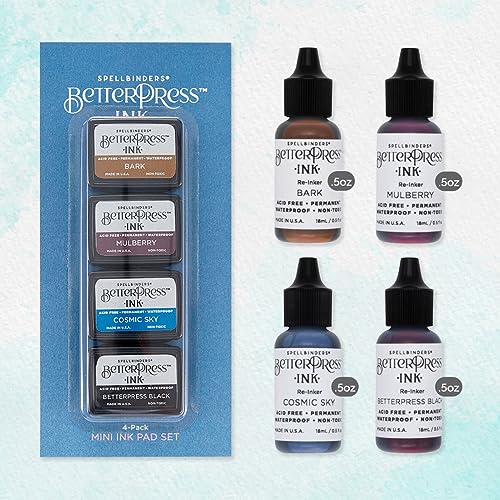 Spellbinders BetterPress Letterpress Ink Pad & Reinkers Bundle (Regal) - color: Regal