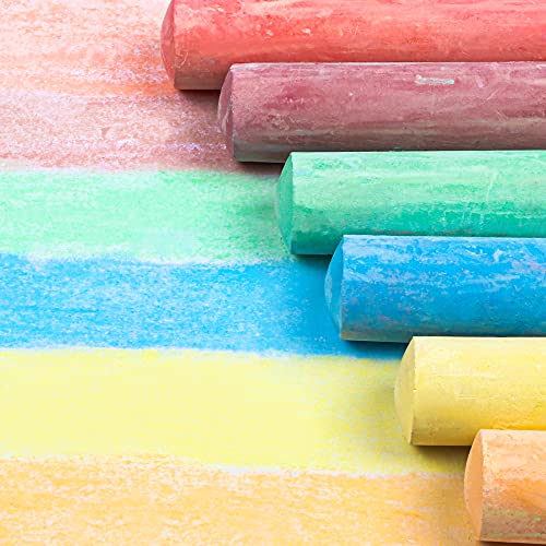 feela Sidewalk Chalk, 18 Colors 72 Pack Sidewalk Chalk Bulk Set, Jumbo Outdoor Chalk For Family, Paint on Sidewalk School Chalkboard Blackboard Street Playground