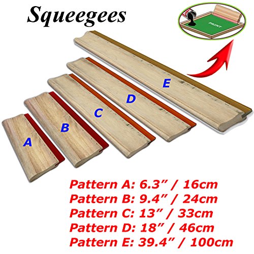 Silk Stencil Screen Printing Squeegee Wood Screen Ink Scraper (13 inch (33cm) Water Squeegee - 65 Durometer) - size: 13 inch (33cm) Water Squeegee - 65 durometer