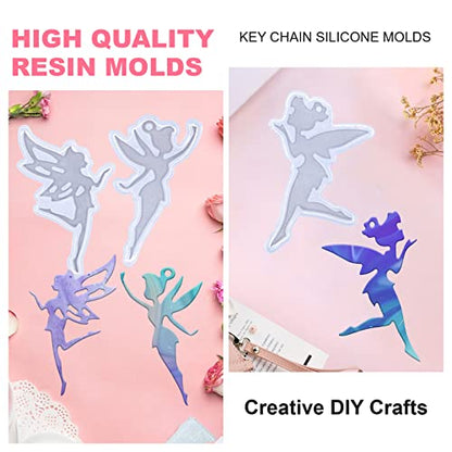 Angel Wings 33Pcs Shiny Fairy Shape Silicone Molds Kit Beautiful Women Resin Mold for DIY Epoxy Resin UV Resin Casting Mold DIY Keychain Pendant Jewelry Making Necklace Clear - color: 3Pcs Set