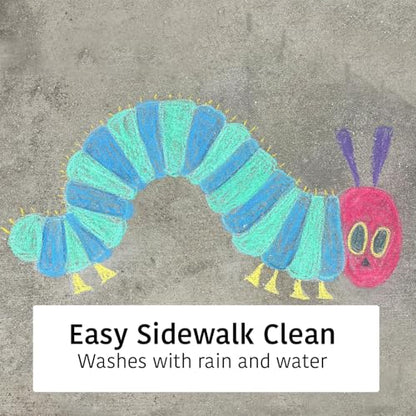 Urban Infant Non-Toxic Sidewalk Chalk for Toddlers 1-3 and Kids - Washable Outdoor Jumbo Chalk - The Very Hungry Caterpillar - color: Caterpillar