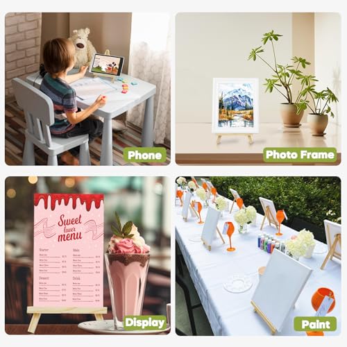Conda 26 Pack 9 Inch Mini Wooden Display Easels, A-Shaped Mini Easel Stand for Small Painting, Painting Party Easel for DIY Crafts, Photos, Gift, Decoration - style: 26 Pcs