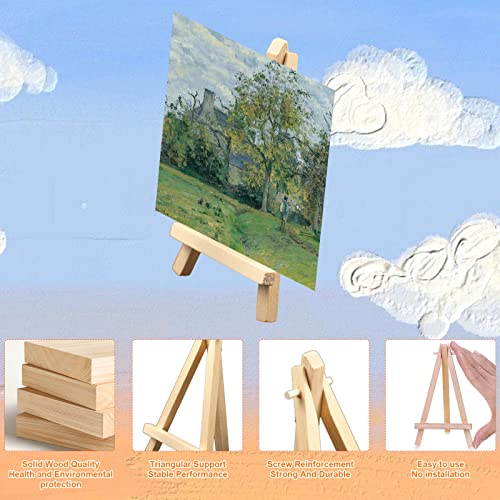 24 Set Mini Canvas Paint and Easel Set Art Painting Kits Includes 4x4 Inch Canvas Boards,Paint Brushes,8 Colors Acrylic Paint, Art Set Gifts, for Oil Painting Crafts Party