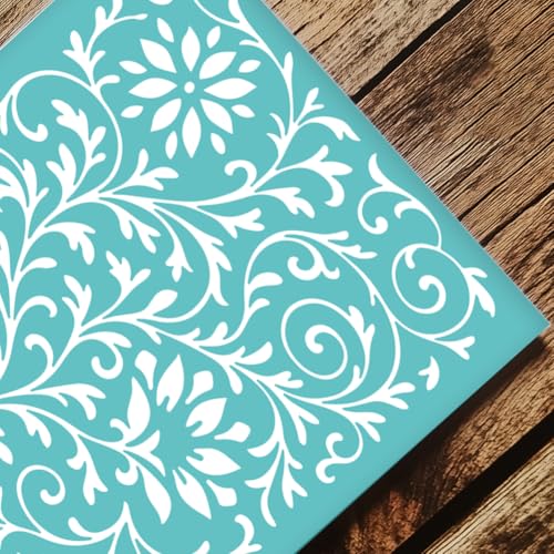 2 Sheets Flower Background Silk Screen Stencil, European Floral Painting Stencils Templates Reusable Self-Adhesive Silk Screen Printing for Wall Border Wood Fabric Home Craft Decor - style: European Floral
