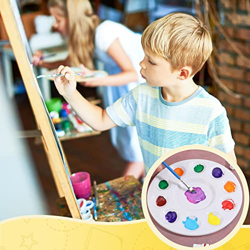 200 Pack Paint Palettes Bulk Plastic Paint Tray Palette 6.7 Inch Round Washable White Palette with 10 Wells 1 Center Reservoir Classroom Art Supplies Teacher School Painting Projects