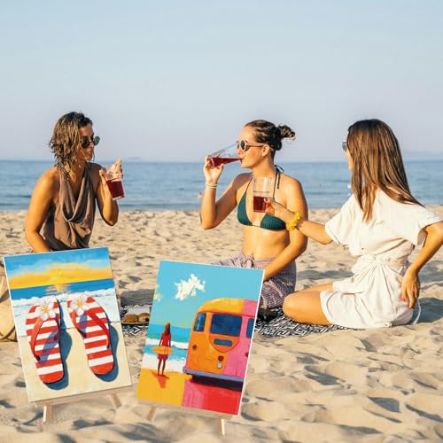 Sherr 12 Pcs Pre Drawn Canvas Pre Printed Canvas for Adults Sip and Paint Party Canvases Painting Kit for Summer Easter Mother's Day Party Favor(Hawaiian Holiday,8 x 10 Inch) - size: 8 x 10 Inch, style: Hawaiian Holiday