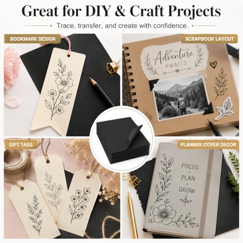 Carbon Paper for Tracing Graphite Transfer-Paper - PSLER 30 Pcs Black Graphite Paper for Tracing Drawing Patterns on Wood Projects Canvas Fabric Artist Lettering Sketch Drawing A4 8.27 X 11.81 Inch