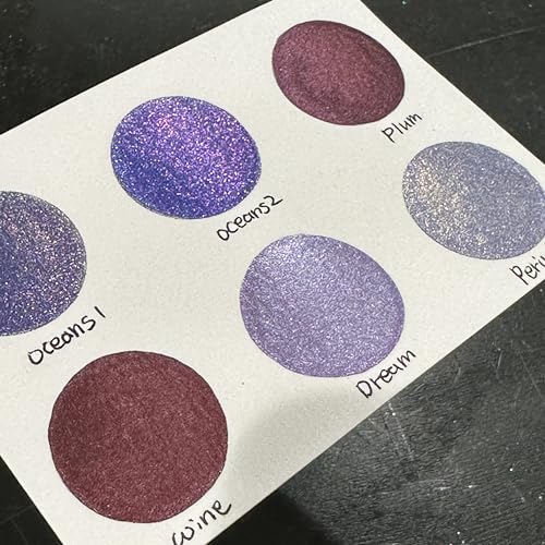 IUILE Handmade Watercolor Paints - Purple Half Pan Set (6 colors) - color: Purple