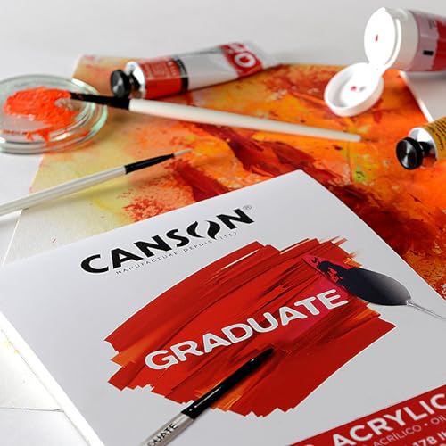 Canson Graduate Oil and Acrylic Paint Pad, Foldover, 11x14 inch, 12 Sheets | Artist Paper for Adults and Students - Oil, Acrylic, Mixed Media and Painting - size: 11x14 inch