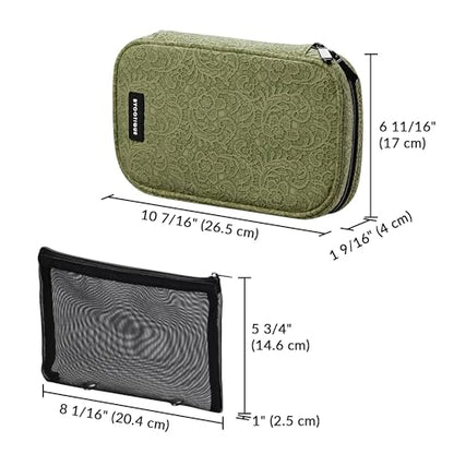BYOOTIQUE Travel Makeup Brush Holder Bag Cosmetic Brush Organizer Rococo Green - color: Rococo Green