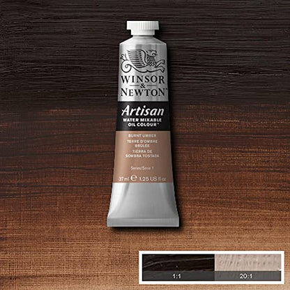 Winsor & Newton Artisan Water Mixable Oil Colour, 1.25-oz (37ml), Burnt Umber - color: Burnt Umber, style: 1.25-oz