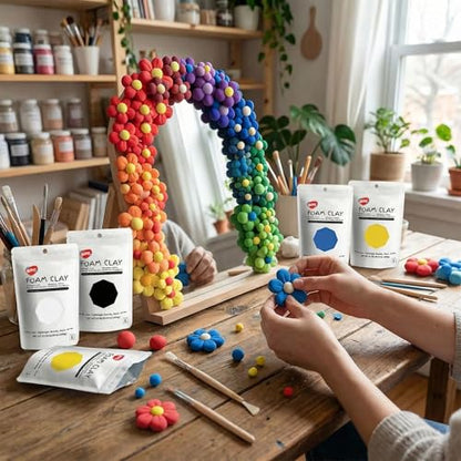 BOHS 12-Colors Foam Modeling Clay- for Cosplay,School Projects,Baby Hand Print,Slime - Squishy, Air Dry, Soft - Gifts for Adult and Kids - 12 pcs,2.65 lbs,Ages 3 & Up