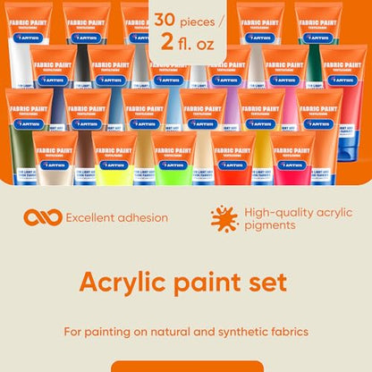 Grey Fabric Paint 2 fl. oz Tube – Permanent Fabric Paint Gray for Clothes | Textile Clothing Paints for Cotton and Synthethic Fabrics, Furniture Upholstery, Shoes, Sneakers, T-Shirt, Tote Bags - color: Grey 2 fl. oz