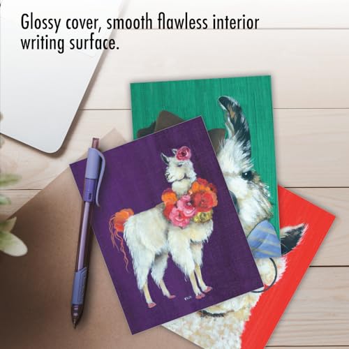 The Best Card Company Assorted Blank Greeting Card Box Set - Incl. 20 Cards + Envelopes - 10 Unique Designs - refined for Thank Yous, Invitations, More - Personality Llamas AM7036OCB-B2x10-NB - style: Personality Llamas