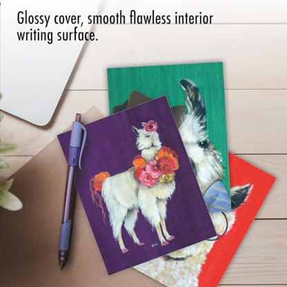 The Best Card Company Assorted Blank Greeting Card Box Set - Incl. 20 Cards + Envelopes - 10 Unique Designs - refined for Thank Yous, Invitations, More - Personality Llamas AM7036OCB-B2x10-NB - style: Personality Llamas