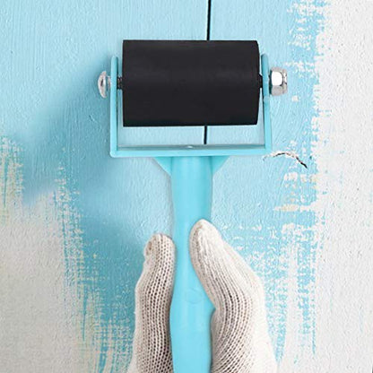 Printmaking Brayer, 3.5cm Plastic Handle Rubber Printmaking Brayer Flexible Ink Painting Rubber Roller Art Stamping Tool Painting Tools Strong Hiding Power(Blue)