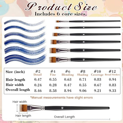 SiliFine 6 Pcs Dual Layer Grainer Brush Set, Texture Flat Comb Paint Brushes for Grass, Fur, Hair, Wood Grain Effect, Synthetic Nylon Painting Tool for Acrylic Watercolor Oil Painting Crafts(Black) - color: Black