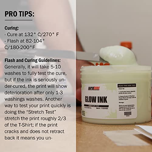 Rapid Cure® Screen Printing Ink Glow in The Dark (Quart - 32oz.) - Plastisol Ink for Screen Printing, Fast Curing Fabric Paint - Screen Print Direct®, USA Made - color: Glow, size: 32 fl oz