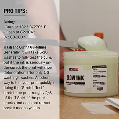 Rapid Cure® Screen Printing Ink Glow in The Dark (Quart - 32oz.) - Plastisol Ink for Screen Printing, Fast Curing Fabric Paint - Screen Print Direct®, USA Made - color: Glow, size: 32 fl oz