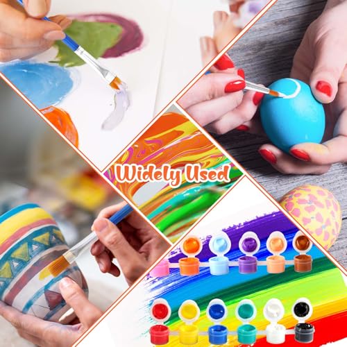 24Pack Mini Canvas Boards and Easel Paint Set,24Pcs Canvas and Easel,12 Colors Acrylic Paint Strips,48 Brushes,24 Palettes,Washable Acrylic Paint Set for Painting Crafts Party Favors (4" X 4") - color: 4" X 4"