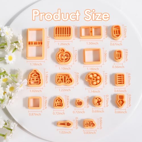 Puocaon Back to School Polymer Clay Cutters - 18 Pcs School Themed Earrings Making Kit Teacher Clay Cutters for Earrings Jewelry Making