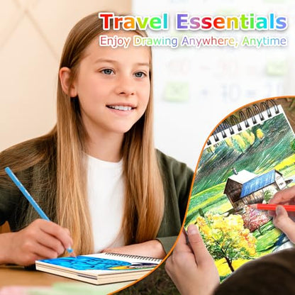 3-Pack 50 Sheets 9" x 12" Journal Kit, Spiral Bound Art Diary, Bulk School Supplies Notebook for Kids, Acid Free Diary Journal for Drawing Painting Writing Sketching - size: 9" x 12"(Pack of 3)