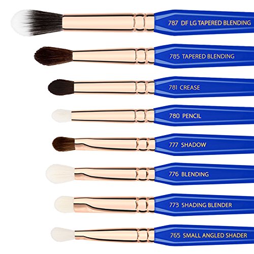 Bdellium Tools Professional Makeup Brush Golden Triangle - Eyes Only 15pc. Brush Set with Stand-Up Pouch