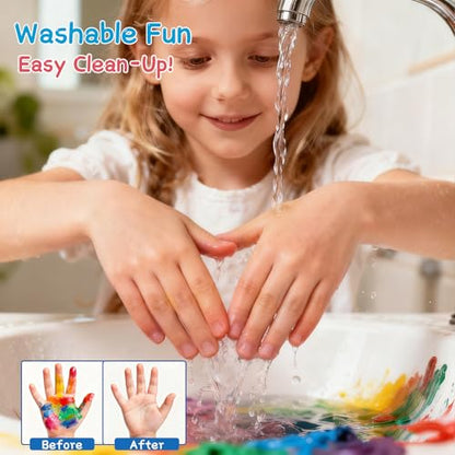 Washable Paint Set, 10 Colors x 60ml (2 fl oz) Squeeze Bottles, Non-Toxic Craft Paint for Paper, Posters, Classroom Art & DIY Projects - color: 10colors
