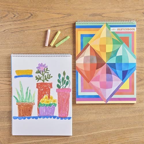 eeBoo: Rainbow Colors Spiral Bound Blank Sketchbook - 60 Pages, 140 GSM/95 LB Paper, 8.5x11, Eco-Friendly, Kids Art Supplies - style: Rainbow Colors
